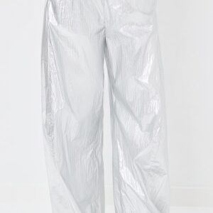 Silver Metallic Nylon Winslow Pants