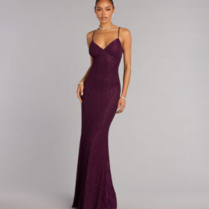 Skylar Rhinestone Tie Back Formal Dress