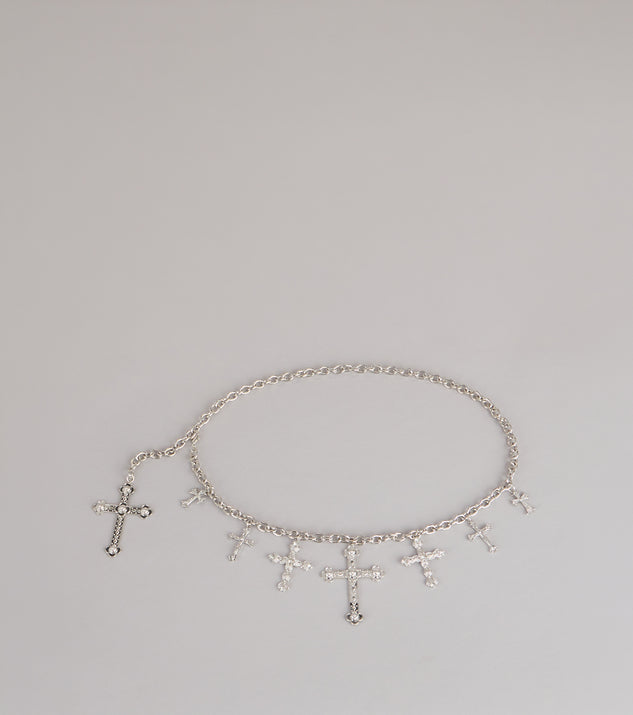 Windsor Sleek Edge Cross Charm Chain Belt