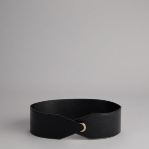 Sleek Finish Faux Leather Stretch Belt