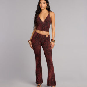 Windsor Sleek Moves Snake Print Flare Pants Sleek Moves Snake Print Flare Pants
