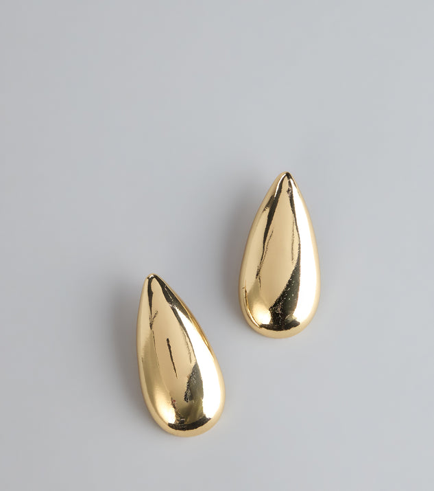 Windsor Sleek Shine Teardrop Statement Earrings