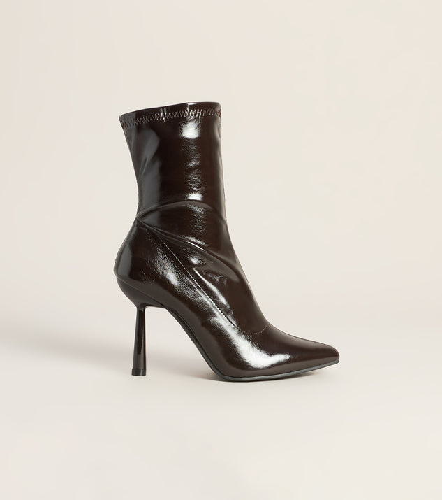Windsor Sleek Stride Faux Leather Stiletto Booties