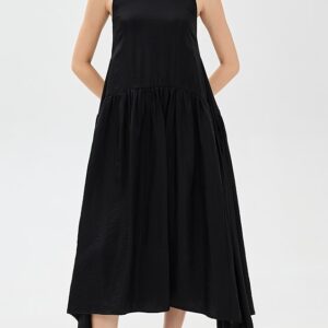 MEIMEIJ Sleeveless Viscose Dress with Side Yokes