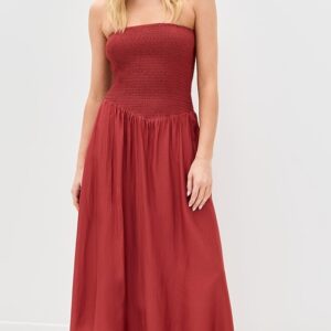 Pixie Market Smocked Strapless Dress
