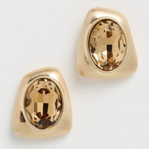 Smoky Gemstone Stud Earrings