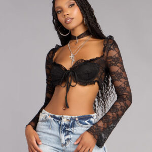 Windsor So Romantic Lace Long Sleeve Crop Top So Romantic Lace Long Sleeve Crop Top