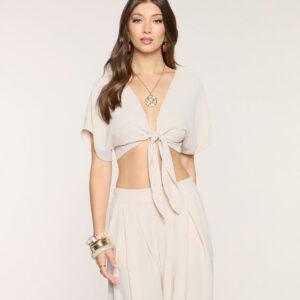 Soft Breeze Tie-Front Crop Top