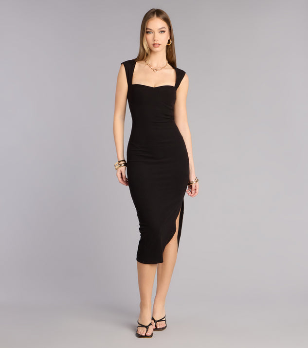 Windsor Soft Curve Alert Rib Knit Midi Dress