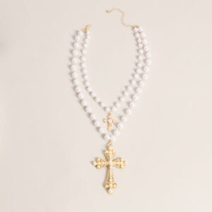 Windsor Soft Drama Faux Pearl Cross Necklace Soft Drama Faux Pearl Cross Necklace