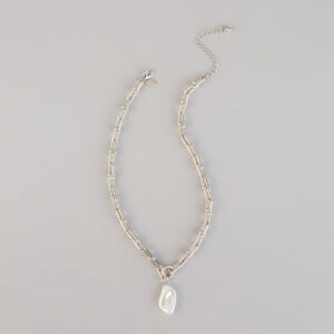 Soft Glam Statement Pearl Charm Chain Necklace