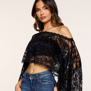 Windsor Soft Romance Floral Lace Poncho Top