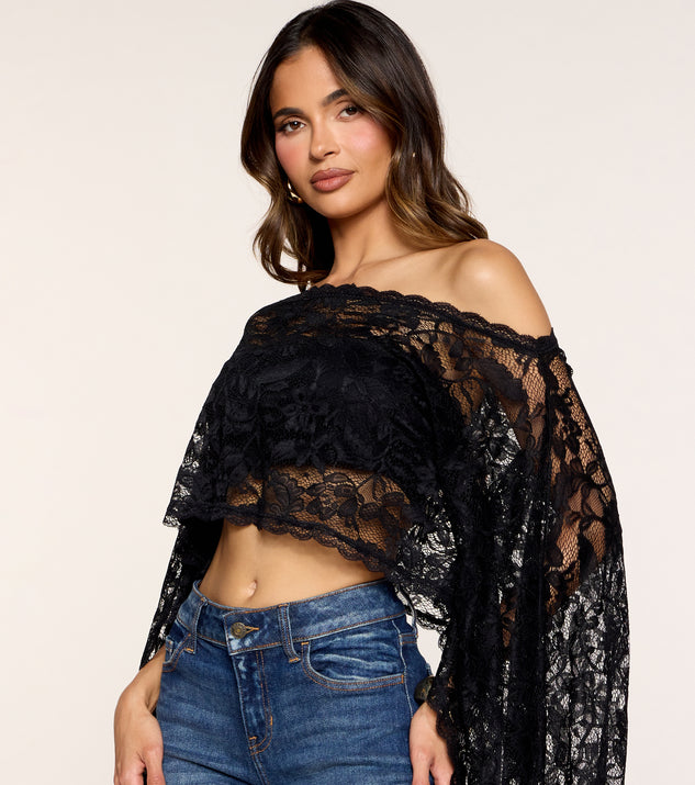 Windsor Soft Romance Floral Lace Poncho Top