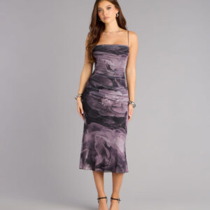 Windsor Soft Spoken Drama Floral Mesh Midi Dress Soft Spoken Drama Floral Mesh Midi Dress