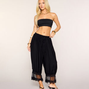 Windsor Soft Volume Lace-Trim Balloon Cropped Pants