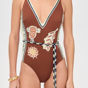 ALÉMAIS Soleil D'Amour V Neck One Piece