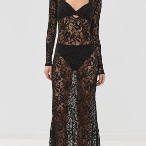 Kiki De Montparnasse Sophie Stretch Lace Maxi Dress