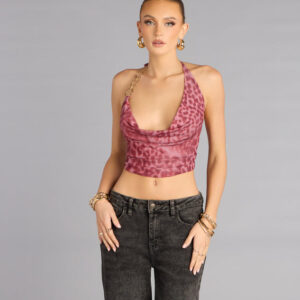 Spice Play Cheetah Mesh Crop Top