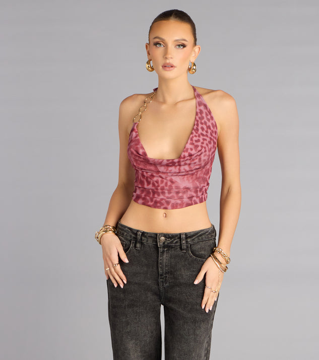 Windsor Spice Play Cheetah Mesh Crop Top