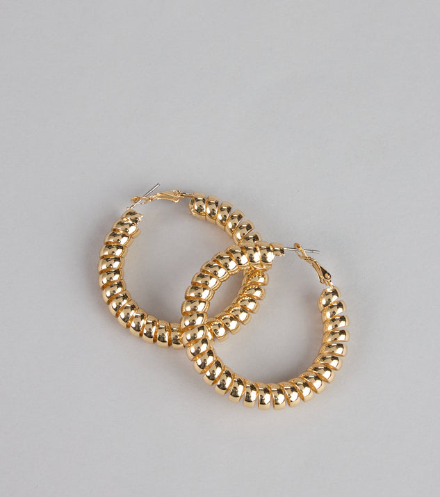 Windsor Spiral Luxe Statement Hoop Earrings