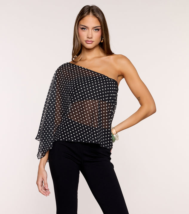 Windsor Spotted First Polka Dot Chiffon Poncho