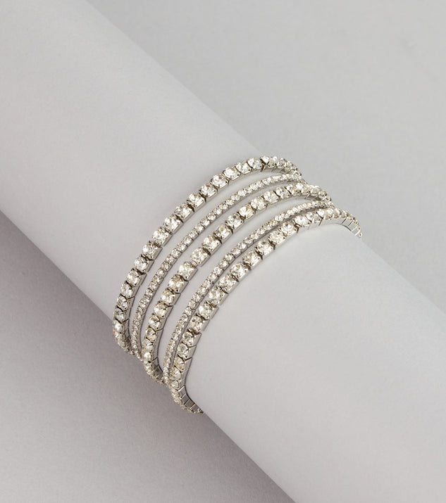 Windsor Stacked And Shining Rhinestone Stretch Bracelet Set