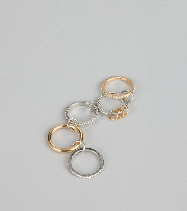 Windsor Stacked And Sparkling Rhinestone Ring Set