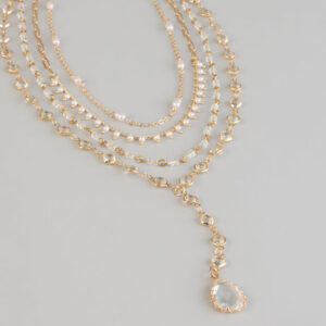 Windsor Stacked Shine Crystal Beaded Layered Necklace Stacked Shine Crystal Beaded Layered Necklace