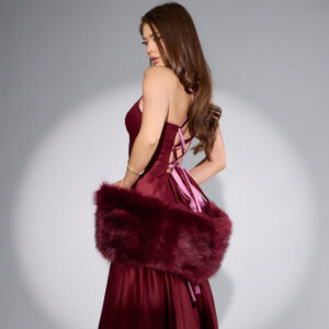 Windsor Stacy Satin Contrast Lace-Up Ball Gown Stacy Satin Contrast Lace-Up Ball Gown