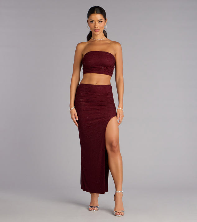 Windsor Starlet Status Rhinestone Mesh Maxi Skirt