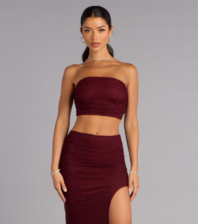 Windsor Starlet Status Rhinestone Mesh Tube Top