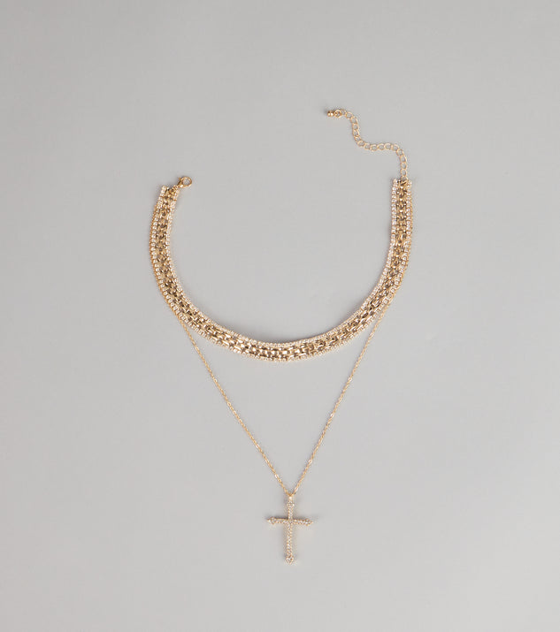 Windsor Statement Balance Layered Cross Necklace