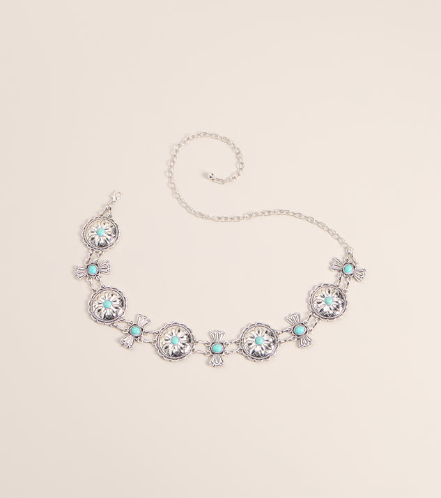 Windsor Statement Styling Stone Concho Chain Belt