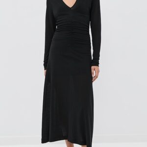 Steep V Neck Dress