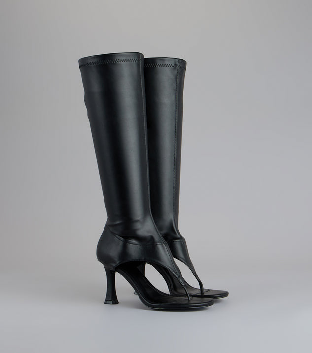 Windsor Step Ahead Open Thong Stiletto Boots