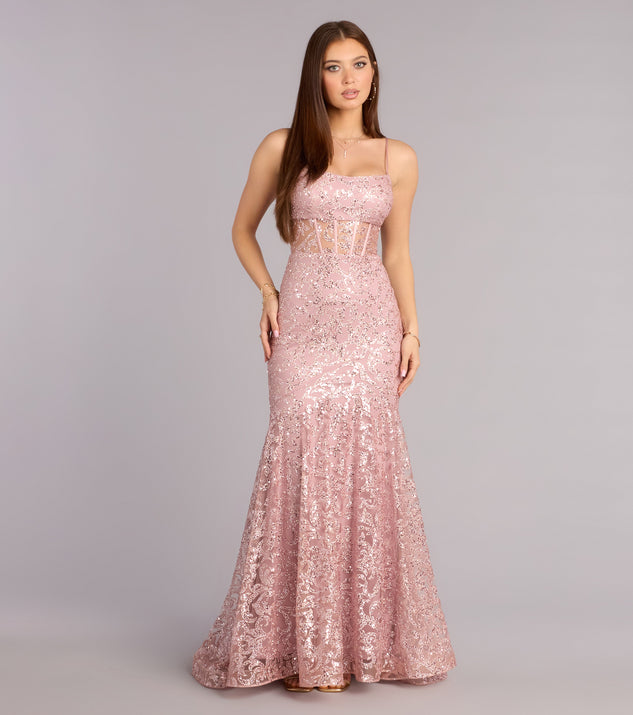 Windsor Stephanie Glitter Lace-Up Ball Gown