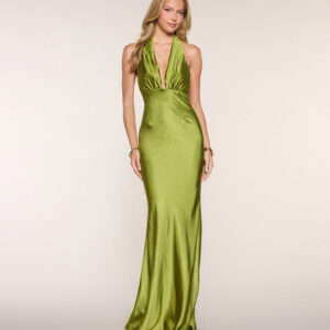 Stephanie Satin Open Back Formal Dress
