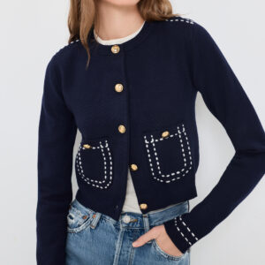 English Factory Stitch Detail Cardigan