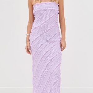 endless rose Strapless Ruffled Maxi Dress