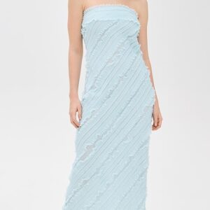 endless rose Strapless Ruffled Maxi Dress