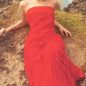 endless rose Strapless Ruffled Maxi Dress