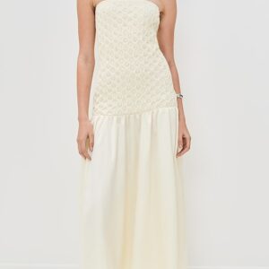 Arianne Elmy Strapless Smocked Parlour Dress
