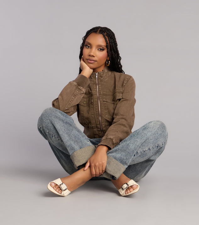 Windsor Street Style Mood Cropped Bomber Jacket