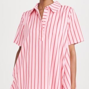 English Factory Stripe A-line Shirt Dress