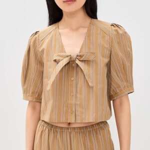The Tiny Big Sister Striped Bow Blouse