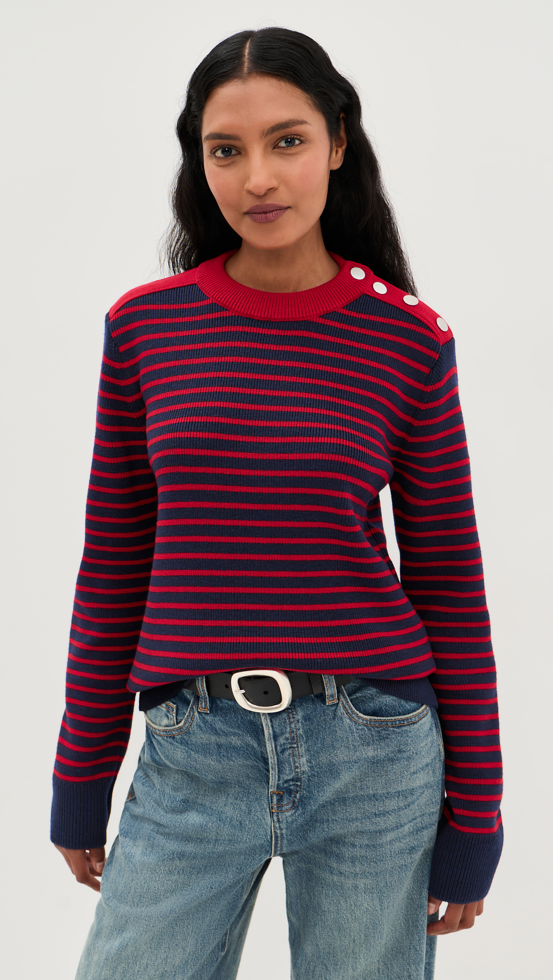 AMI Striped Crewneck Sweater