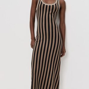 LE BOP Striped Jacquard Dress