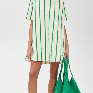 Striped Kaftan Mini Dress