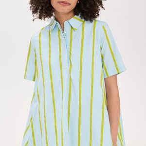 English Factory Striped Kaftan Mini Dress