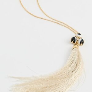 Striped Orchid Tassel Necklace